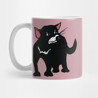 Tom the Tasmanian Devil Pup on Pink Mug